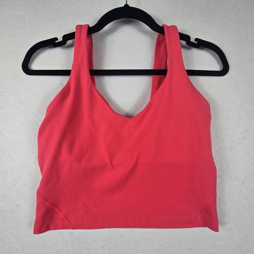 Lululemon Sports Bra Womens 6 Red  Nulu V-Neck Built-in Bra  (T7)